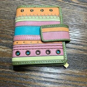 River Ridge Multi Color Striped Wallet with Stud Accents